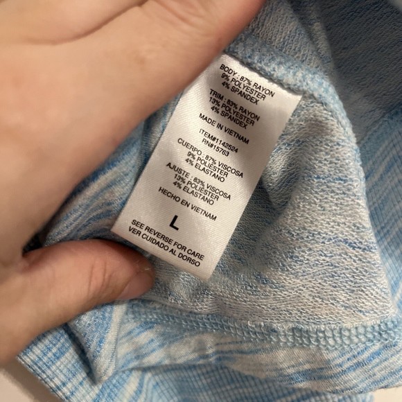 Champion Elite Blue/White Womens Round Neck Long Sleeve Shirt Size Large - Picture 4 of 5